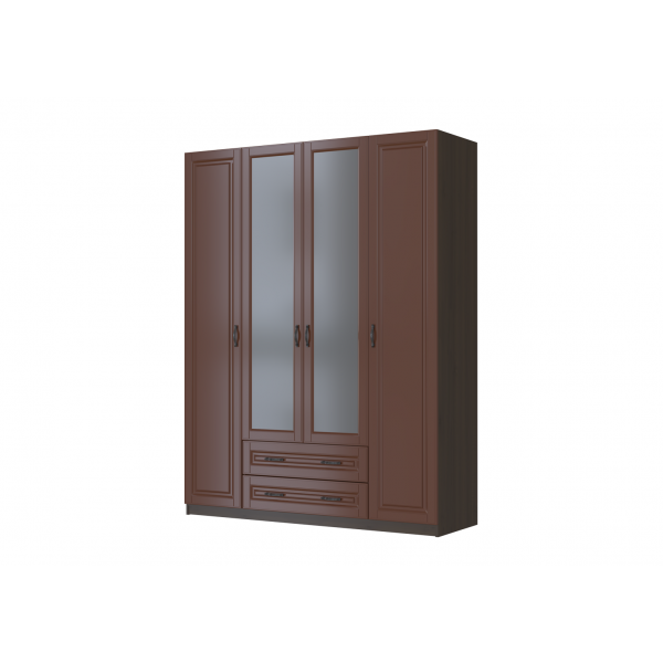 Шкаф распашной ШР-4 Кантри Орех лак (БравоМебель) в ЛНР, Луганске